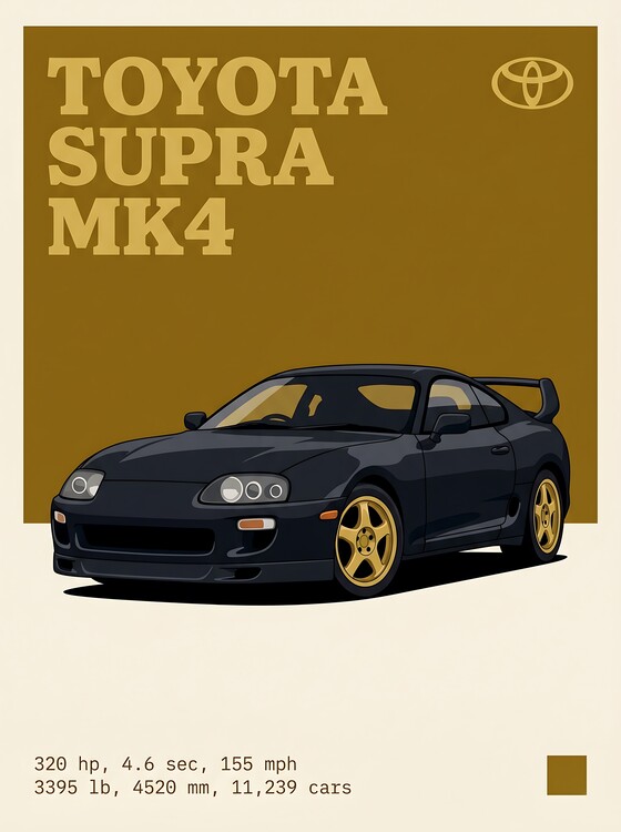 Juliste Toyota Supra MK4  Iconic JDM Sports Car Illustration