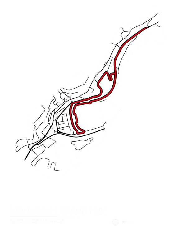 T-shirt Monaco F1 Grand Prix Circuit Map Layout