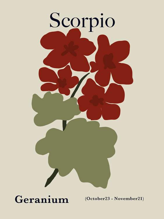 Принти на полотні Scorpio Geranium Bloom