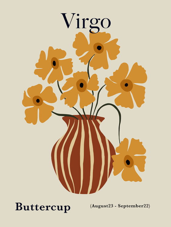 Poster Virgo Buttercup Flowers