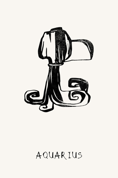 Levně Plakát, Obraz - Aquarius Zodiac Illustration, Treechild, 26.7 × 40 cm