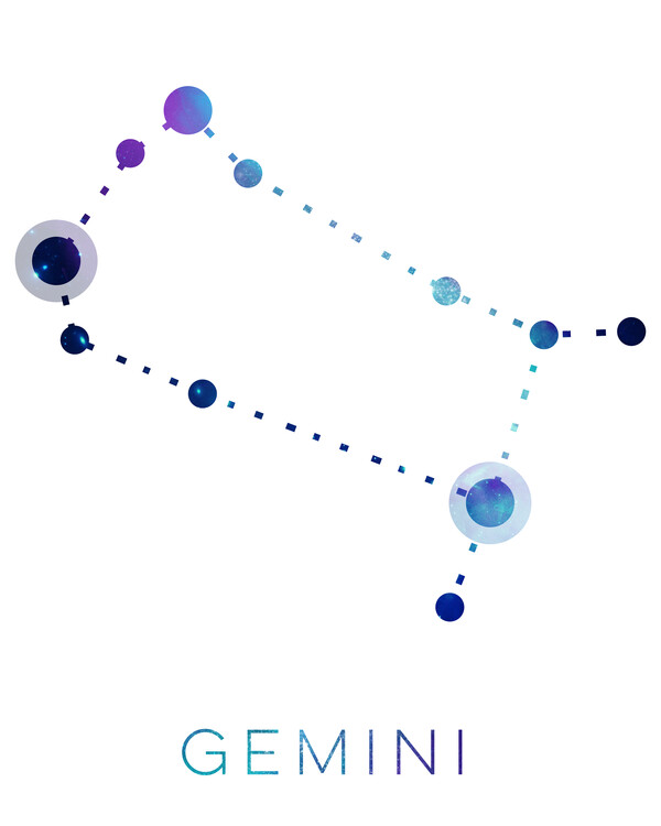 Levně Plakát, Obraz - Celestial Gemini Constellation, Emiliano Deificus, 30 × 40 cm