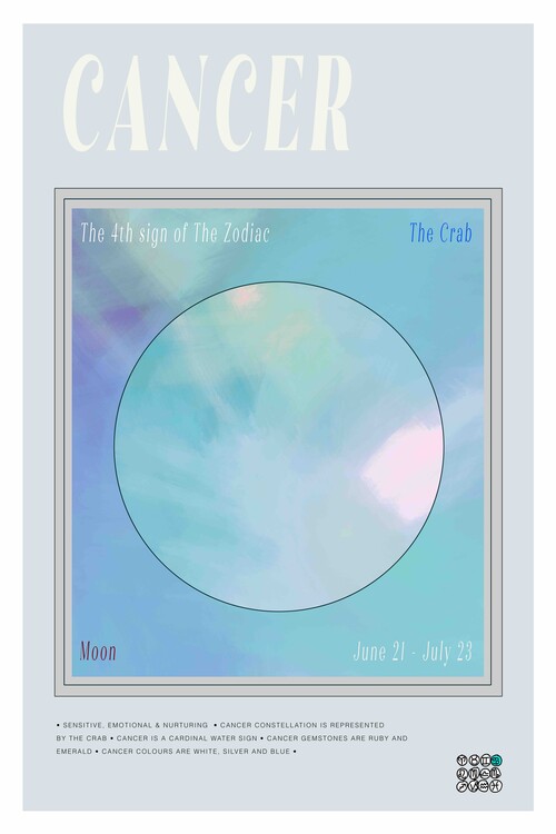 Levně Plakát, Obraz - Cancer Zodiac Moon, casa cartissi, 26.7 × 40 cm