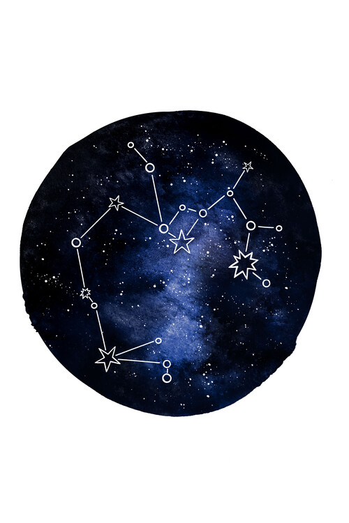 Poster Watercolor Galaxy Constellations