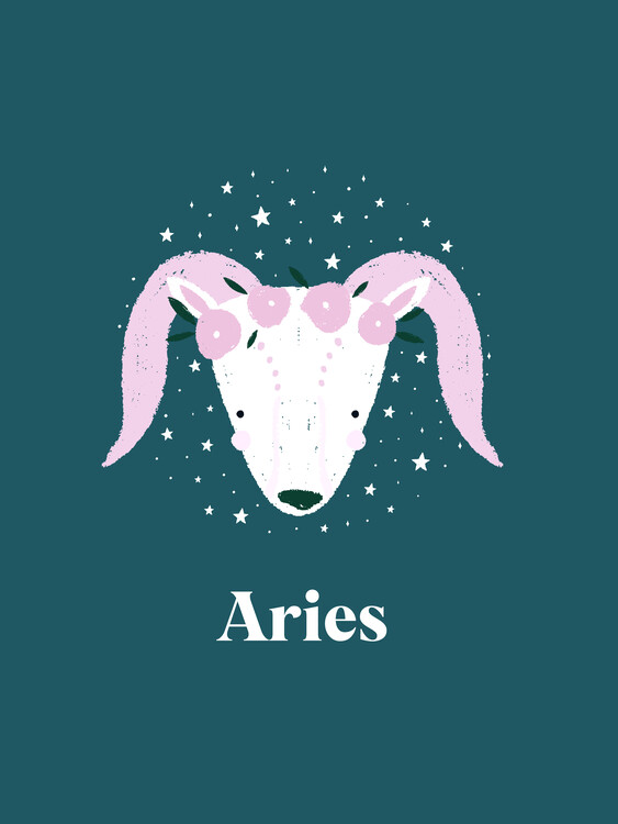 Levně Plakát, Obraz - Aries Floral Constellation, Aislinn Simmonds, 30 × 40 cm