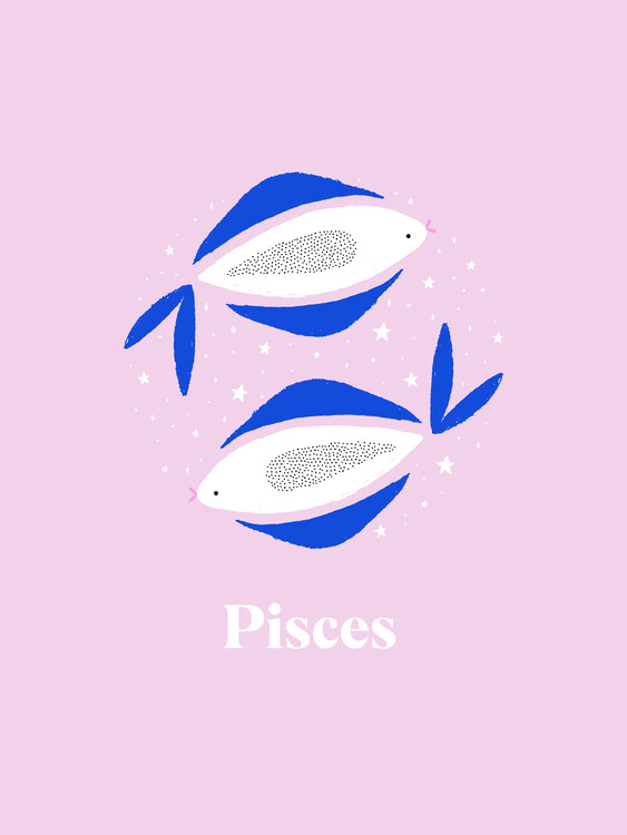 Levně Plakát, Obraz - Whimsical Pisces Fish, Aislinn Simmonds, 30 × 40 cm