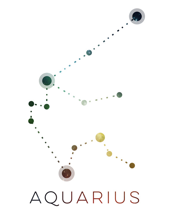 Levně Plakát, Obraz - Aquarius Constellation Art, Emiliano Deificus, 30 × 40 cm