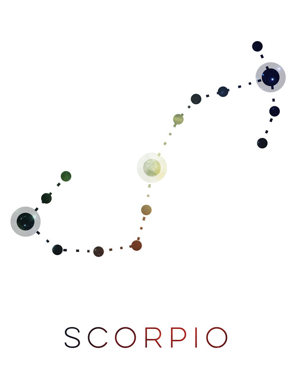 Levně Plakát, Obraz - Scorpio Zodiac Constellation, Emiliano Deificus, 30 × 40 cm