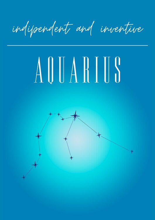 Poster Glowing Aquarius Constellation
