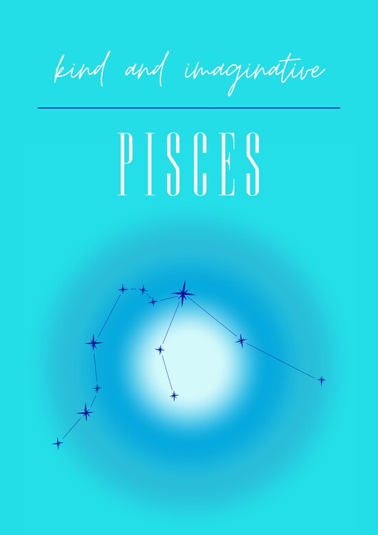 Poster Celestial Pisces Constellation