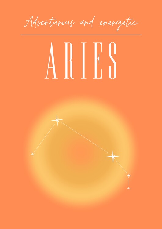 Poster Energetic Aries Zodiac