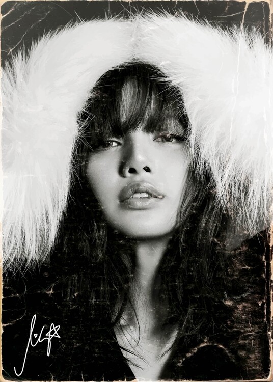 Plakat Retro-Style Korean Singer Black and White Poster