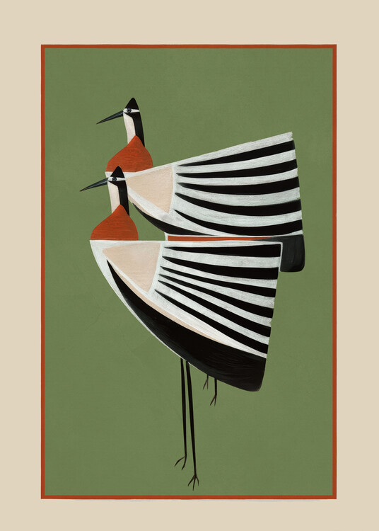 Плакат Striped Bird Pair