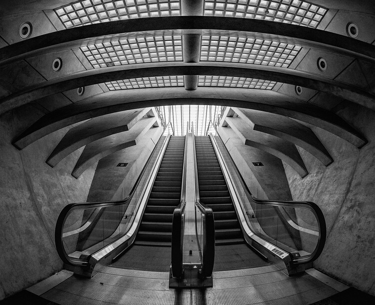 Levně Plakát, Obraz - Subway Station Escalators, Jef Van den, 40 × 30 cm