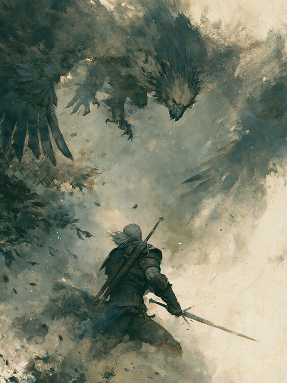 Poster The Witcher Griffin Battle
