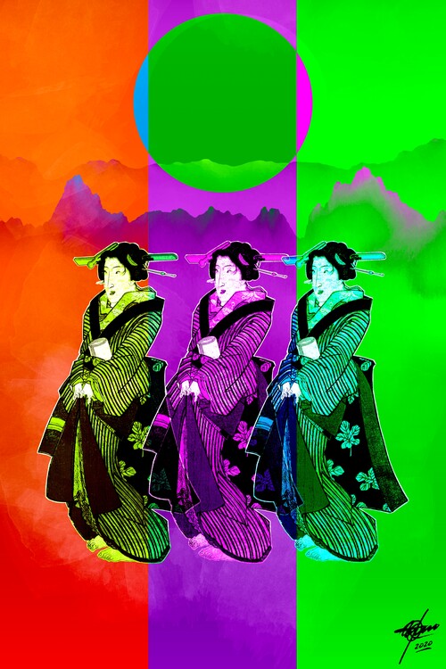 Poster Pop Art Geisha Trio