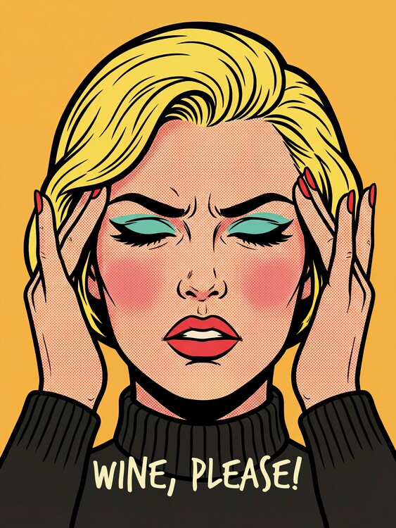 Poster Wine Please Pop Art