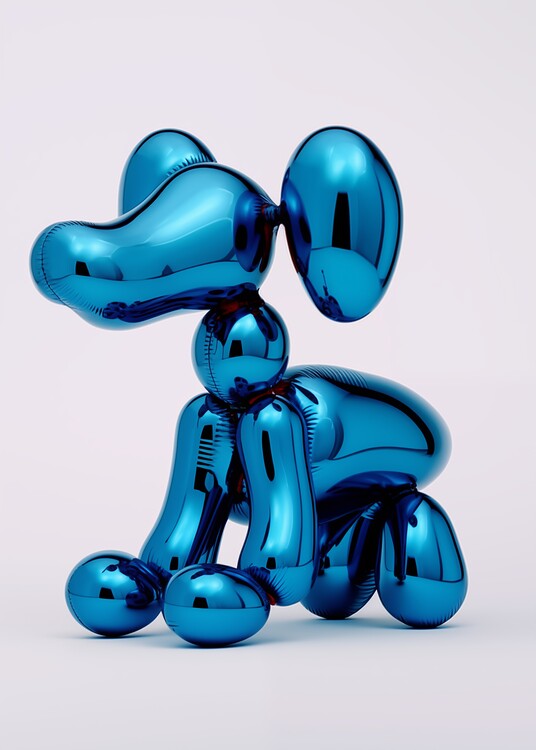 Αφίσα Metallic Blue Balloon Dog