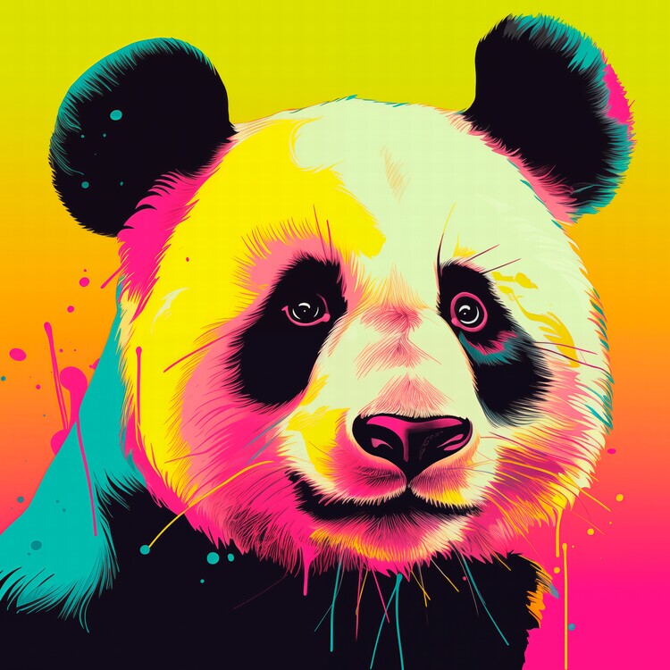 Αφίσα Neon Panda Portrait