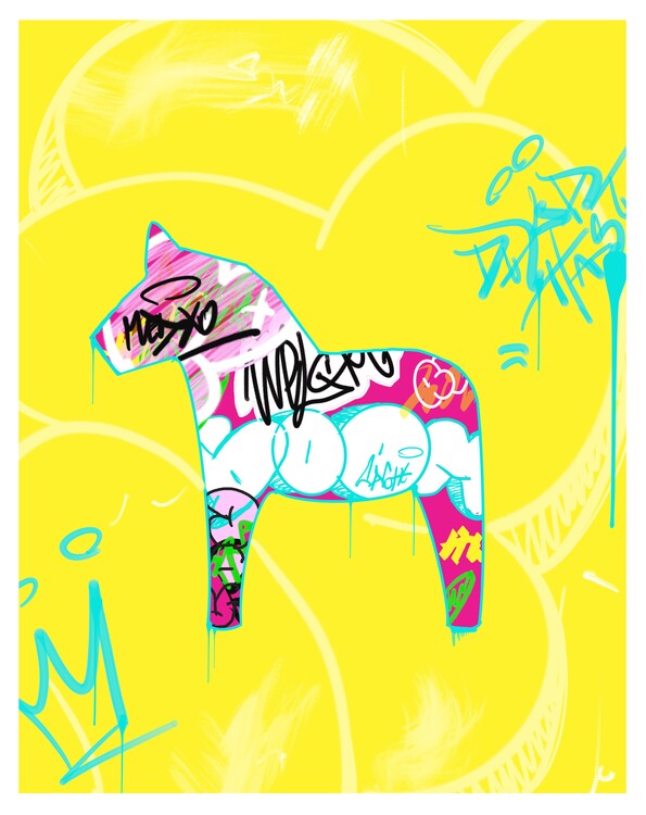 Poster Graffiti Dala Horse