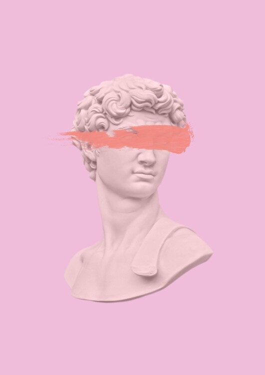 Poster David Bust Peach Stroke