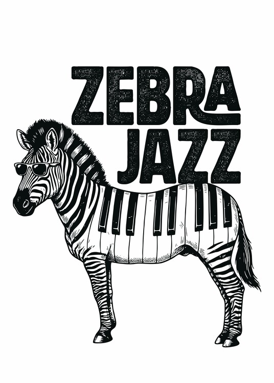 Poster Musical Piano Stripes Illustration