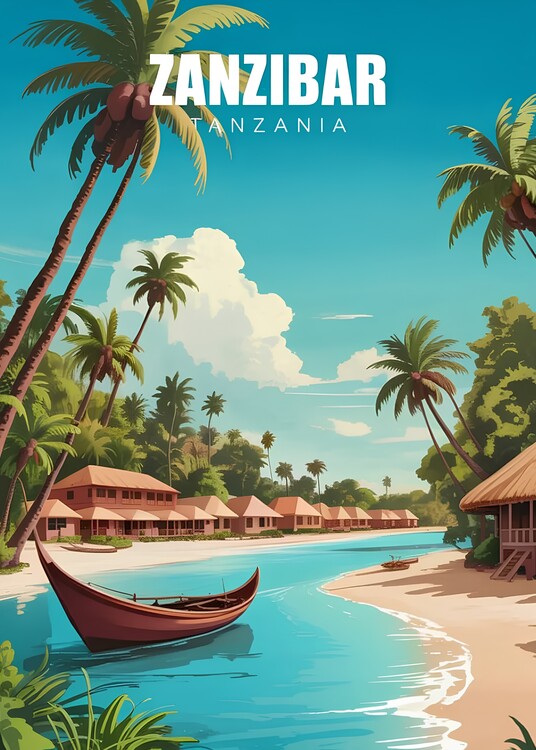 Poster Travel Zanzibar Tanzania Landscape