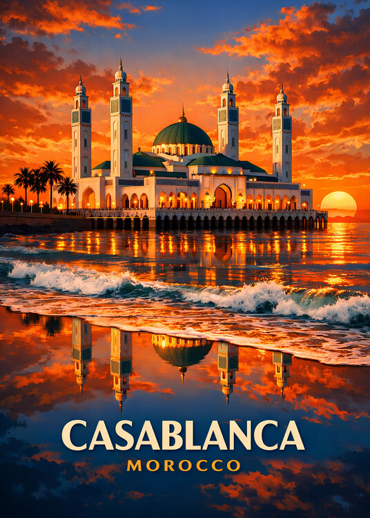 Poster Casablanca Morroco Landscape Travel