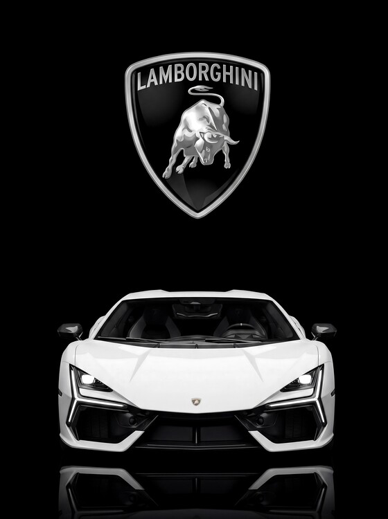 Tablou pe pânză Lamborghini Revuelto White Bull Awakened in Eternal Darkness