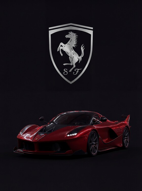 Juliste Ferrari Blood Red Stallion Roaring Through the Shadows