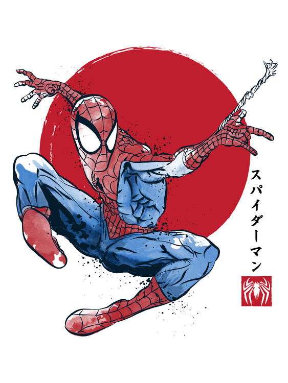 Poster The spider sumi e