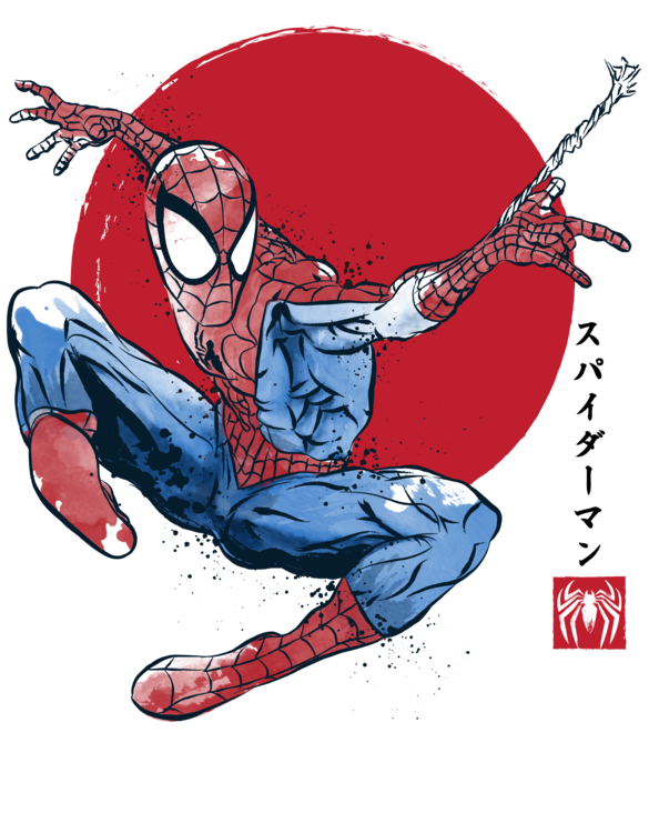 T-shirt The spider sumi e