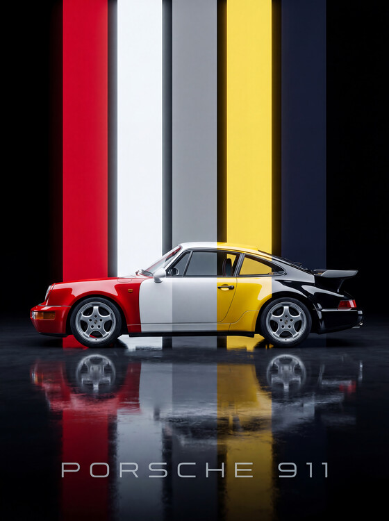 Poster Porsche 911: A Striking Side Profile of the Iconic Coupe