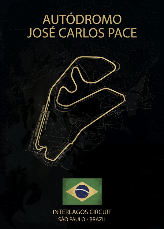 Póster Interlagos Circuit F1 - Autódromo José Carlos Pace