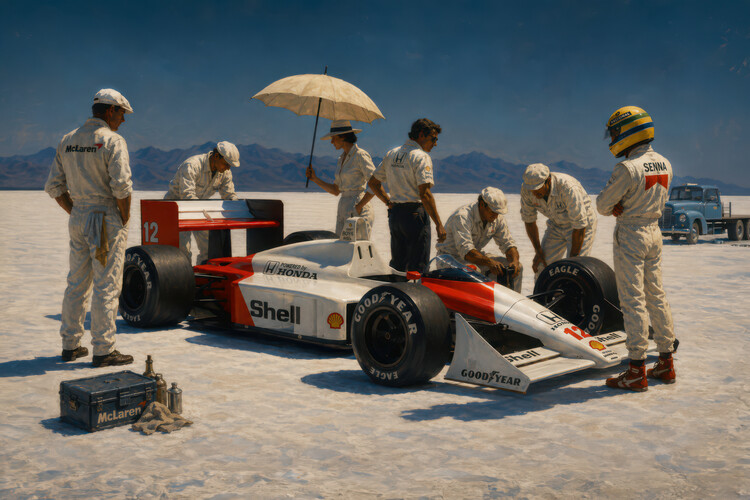 Plakat Ayrton Senna McLaren MP4 inspired by Jack Vettriano