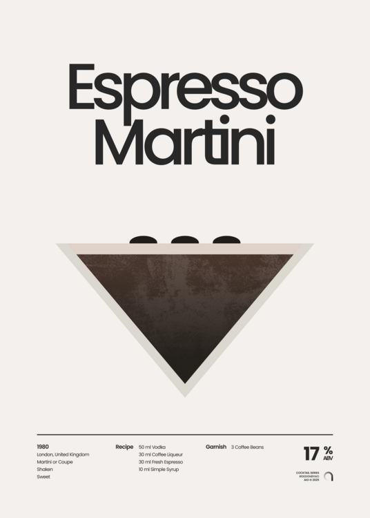 Poster Espresso Martini Cocktail Minimalist Illustration