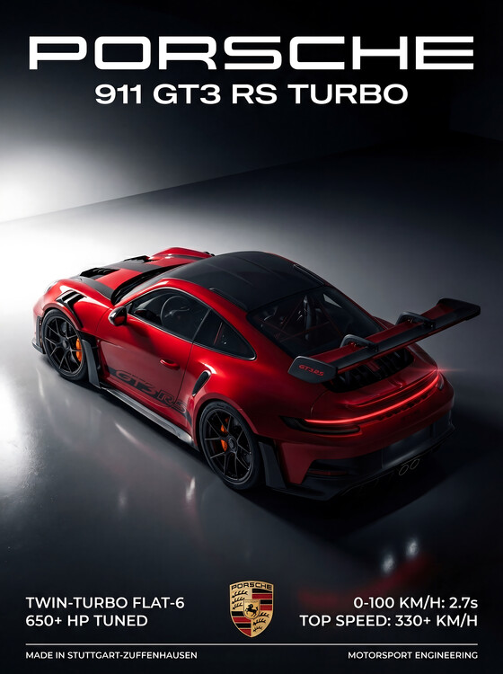 Poster Porsche 911 GT3 RS Turbo |  Expression of German Speed