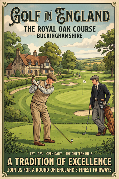 Poster Golf in England Buckinghamshire