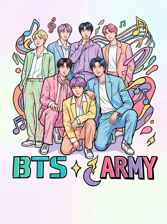 Poster BTS  ARMY | A Dreamy Universe of Pastel Melodies