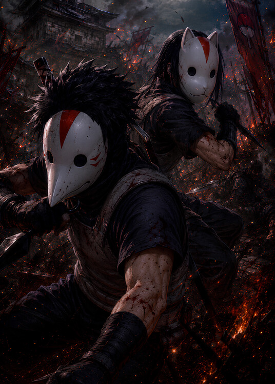 Poster Shadow Anbu Shisui mask itachi