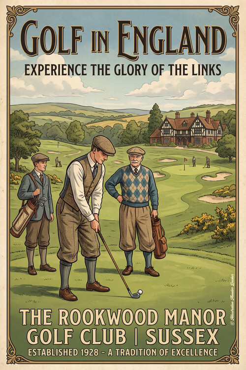 Poster Golf in England Sussex