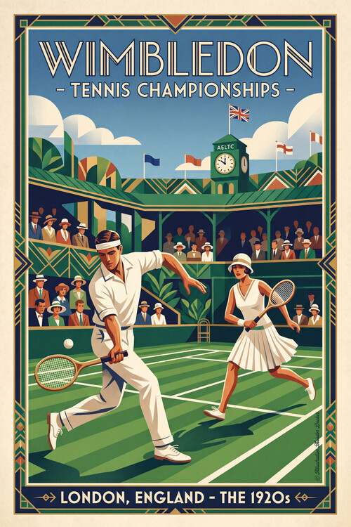 Poster Tennis in England 1920s