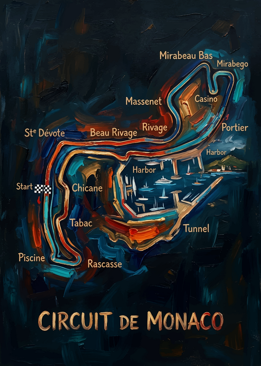Poster Circuit De Monaco Racing Track