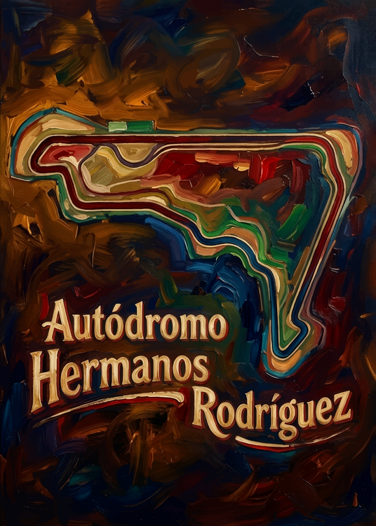 Poster Autodromo Hermanos Rodriguez Circuit Racing Track