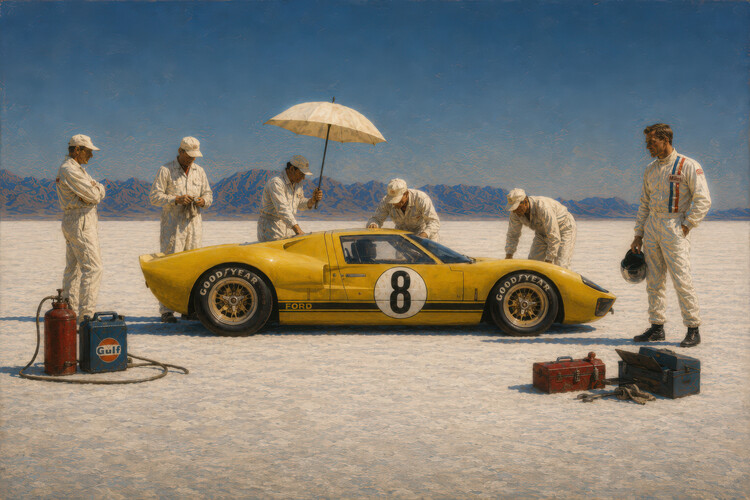 Plakat Ken Miles Test Ford GT40 1966 inspired by Jack Vettriano