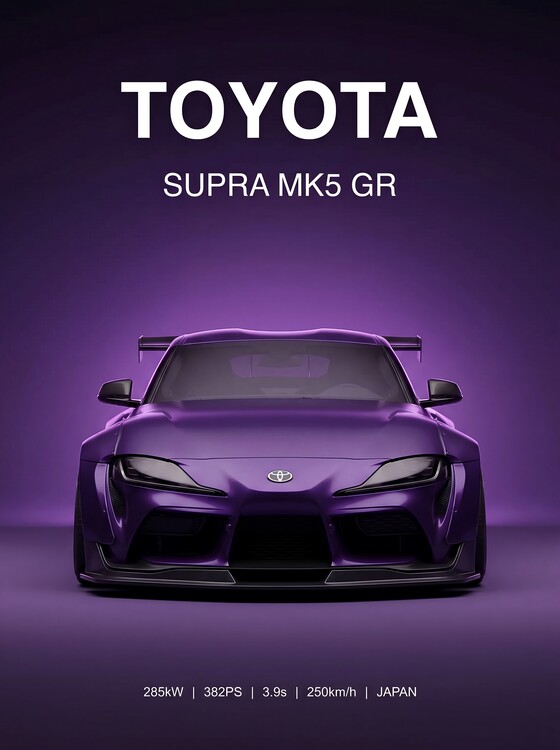 Плакат Toyota Supra MK5 GR: A Stunning Front-Facing Portrait