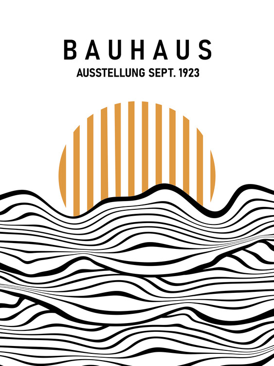 Plakat Bauhaus Striped Sun Waves