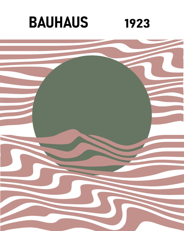 Poster Modern Bauhaus Wave Circle