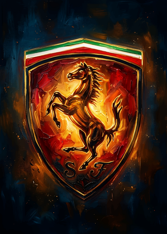 Poster Scuderia Ferrari Prancing Horse Oil Painting