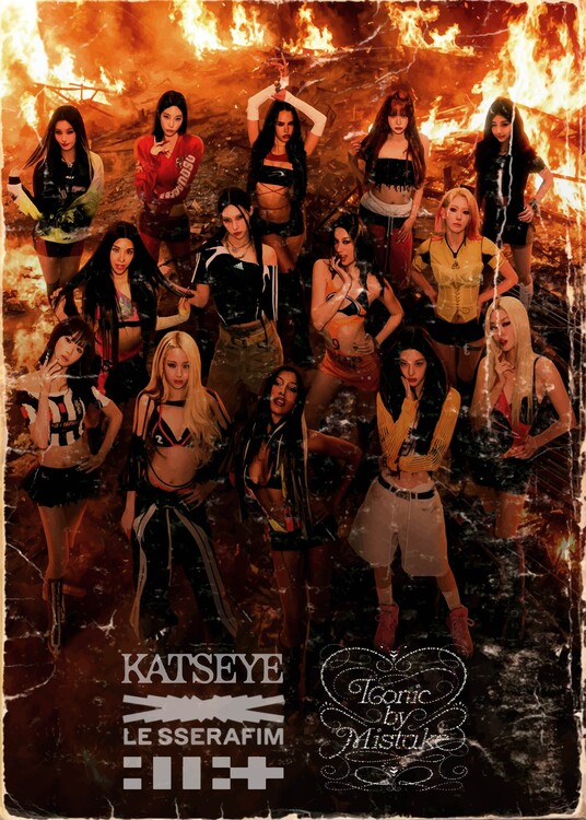Poster Katseye Lesserafim Illit K-Pop Girl Vintage Poster